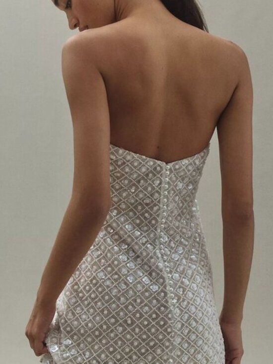 *brand new* Anthropologie Watters Crescendo Strapless Bow Mini Dress - wedding - Picture 2 of 5